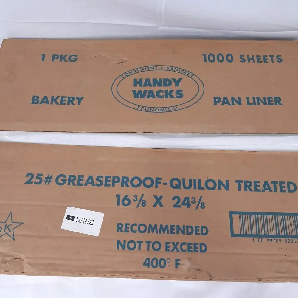 HANDY WACKS 1000 Sheets 16 3/8x24 3/8 Quilon Greaseproof Pan Liners Bakery 400F